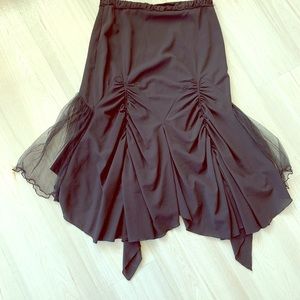 Black below knee skirt